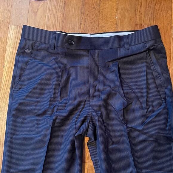 FRENCH CROWN | black with gray stripe dress pants NEW 32 - Picture 3 of 7
